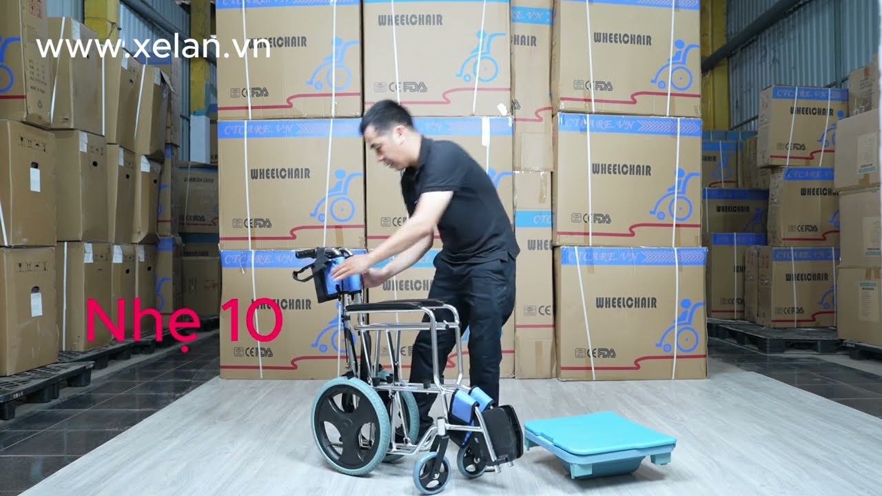 Review Xe lăn tắm 3 trong 1 Ctcare 606 – Xe lăn tắm đẩy bô vệ sinh